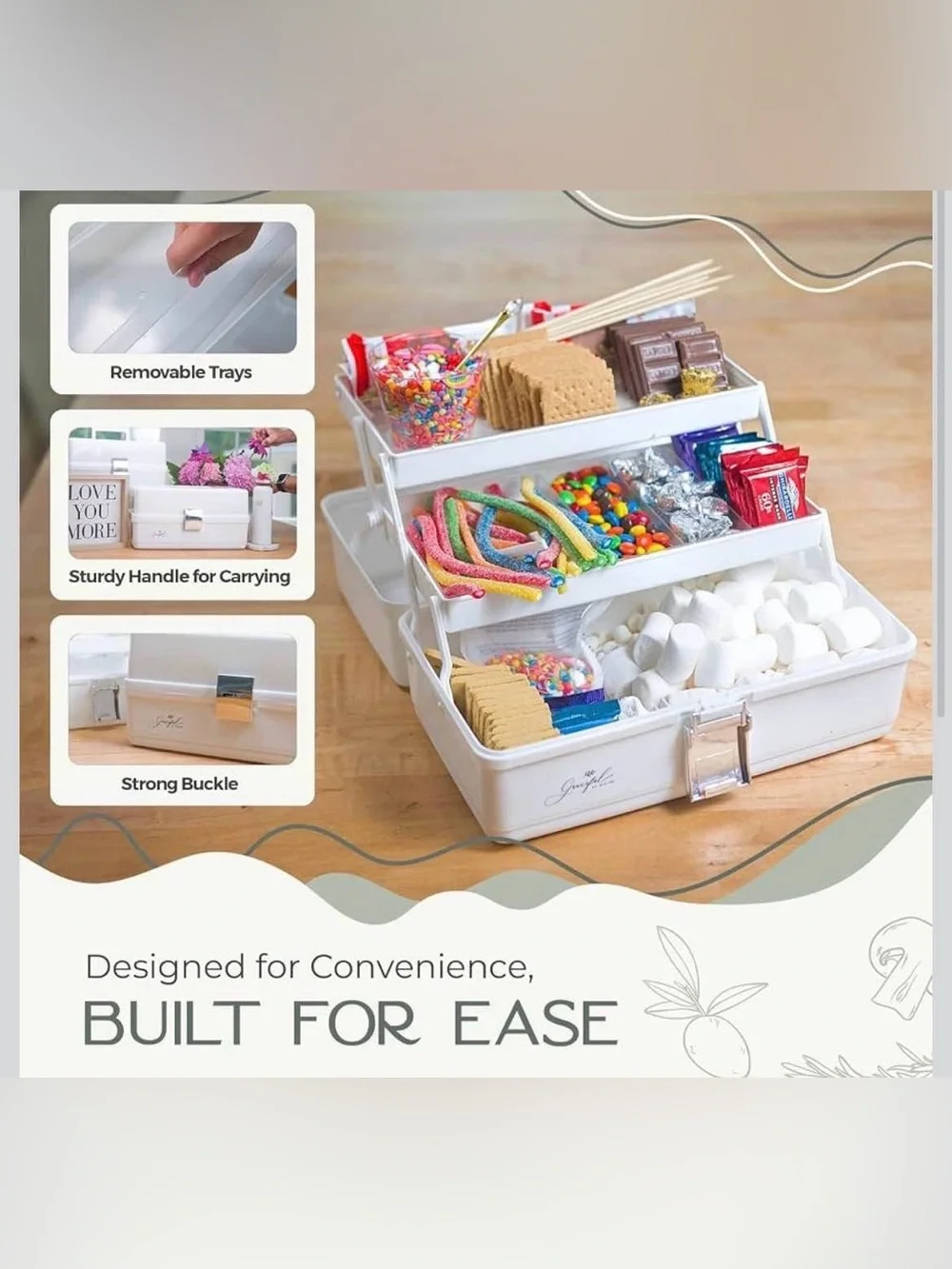 3-layer Multipurpose Organizer Storage Tackle Box, Snacklebox with Ice Pack